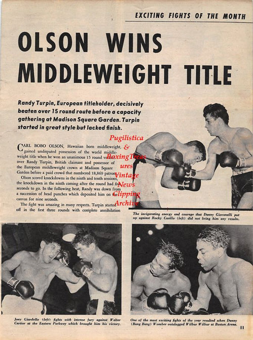 Boxing News Clipping #1257 - Pierre Langlois vs. Garth Panter, George Araujo, Teddy Red Top Davis, Willie Troy, Terry Moore, Ernie Durando, Charlie Humez, Gil Turner, Italo Scortichini, Danny Giovanelli, Rocky Casillo, Danny Womber, Wilbur Wilbur and more