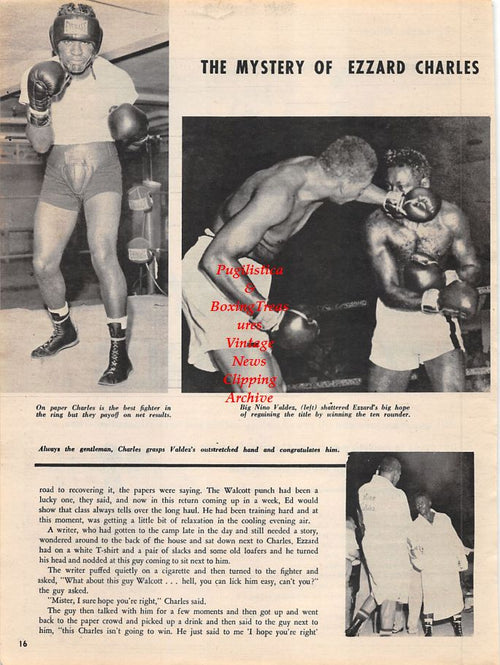 Boxing News Clipping #1259 - Ezzard Charles, Nino Valdes