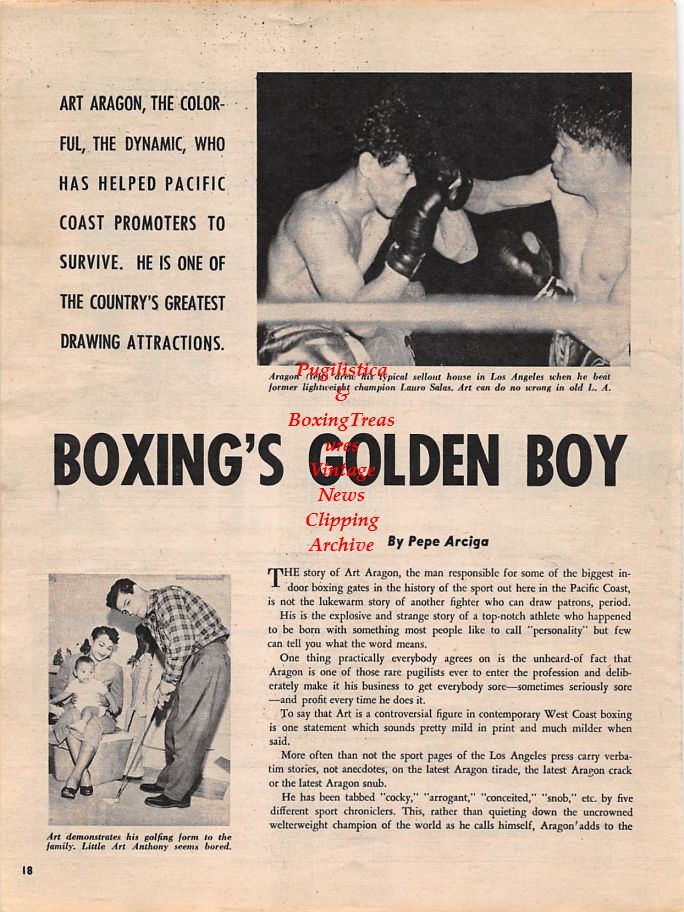 Boxing News Clipping #1260 - Art Aragon, Ezzard Charles, Tom Tannas, Joe Louis