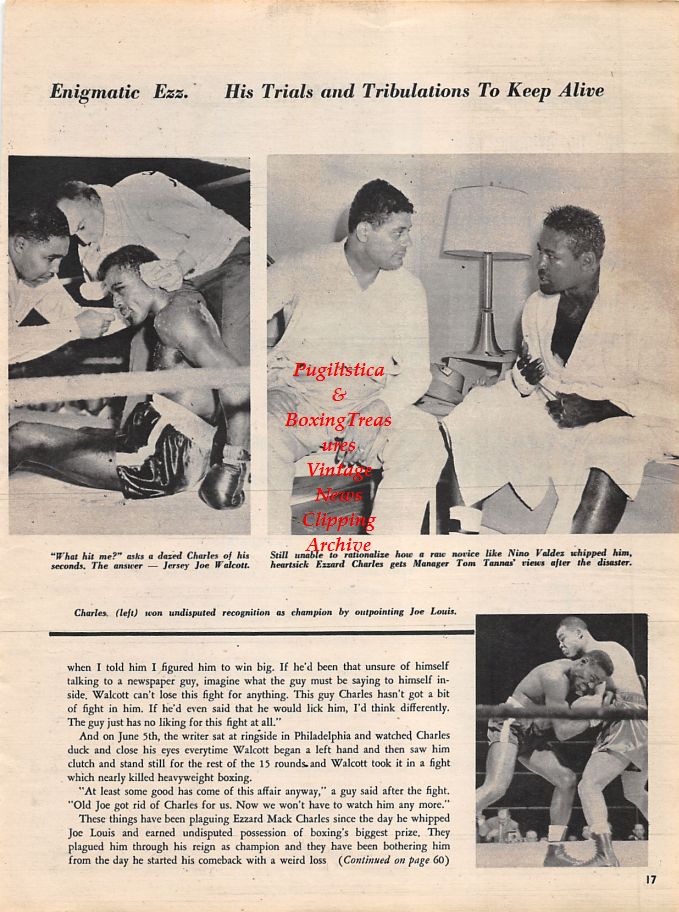 Boxing News Clipping #1260 - Art Aragon, Ezzard Charles, Tom Tannas, Joe Louis