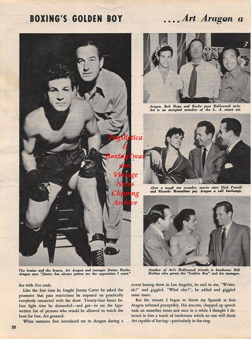 Boxing News Clipping #1261 - Art Aragon pin-up, Jimmy Roche and others