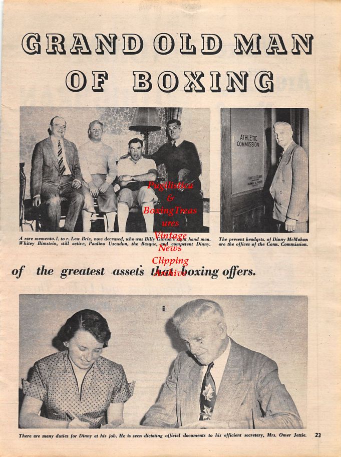 Boxing News Clipping #1263 - Dinny McMahon, Tommy Loughran