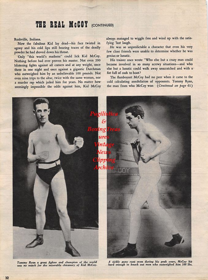 Boxing News Clipping #1267 - Kid McCoy, Tommy Ryan
