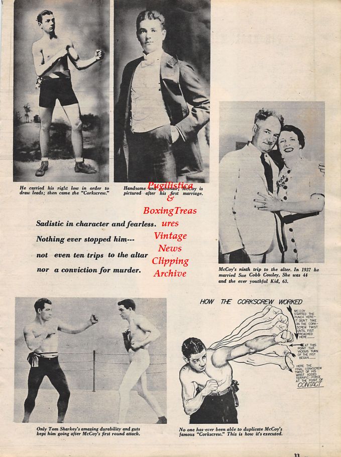 Boxing News Clipping #1268 - Paddy Young pin-up, Kid McCoy, Tom Sharkey