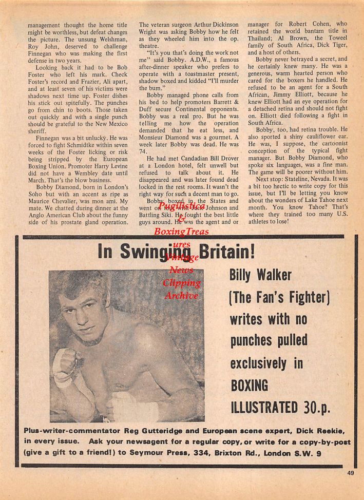Boxing News Clipping #127 - Dario Hidalgo, Billy Walker
