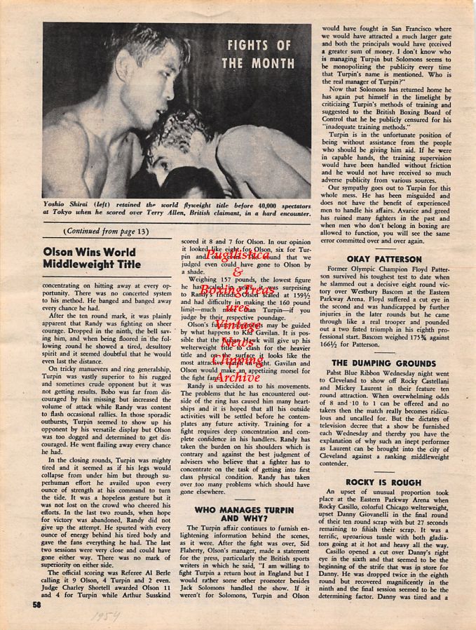 Boxing News Clipping #1271 - Yoshio Shirai vs. Terry Allen, Alo Leilani, Paul Boesch, Marin Mercer, Chief Kit Fox