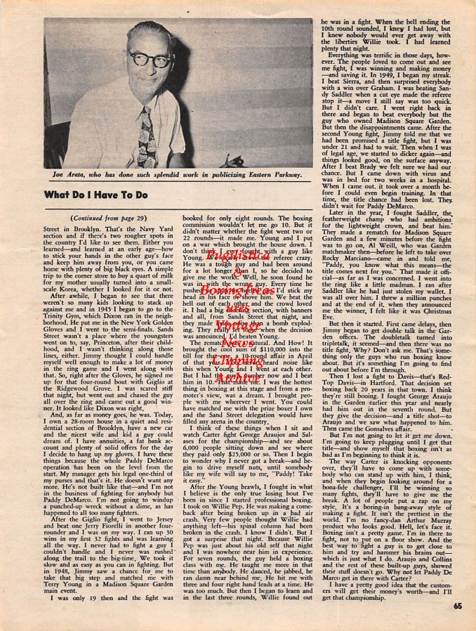 Boxing News Clipping #1273 - Joe Arata
