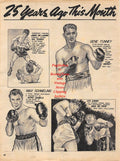 Boxing News Clipping #1275 - Cartoon with Gene Tunney, Jimmy McLarnin, Max Schmeling, Leo Lomski vs. Mike McTigue