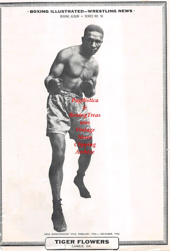 Boxing News Clipping #1277 - Tiger Flowers pin-up, Muhammad Ali vs. Sonny Liston