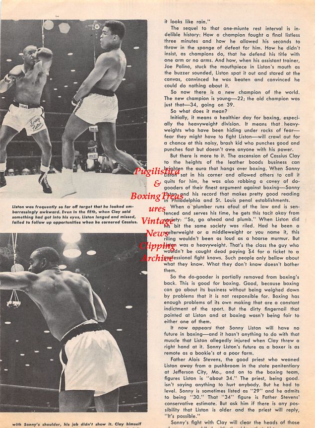 Boxing News Clipping #1279 - Muhammad Ali vs. Sonny Liston