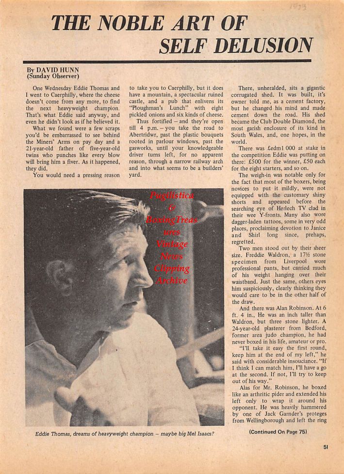 Boxing News Clipping #128 - Eddie Thomas, Johann Orsolics