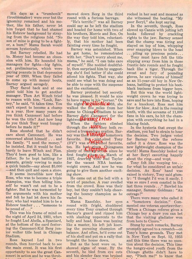 Boxing News Clipping #1292 - Muhammad Ali, Sugar Ray Robinson