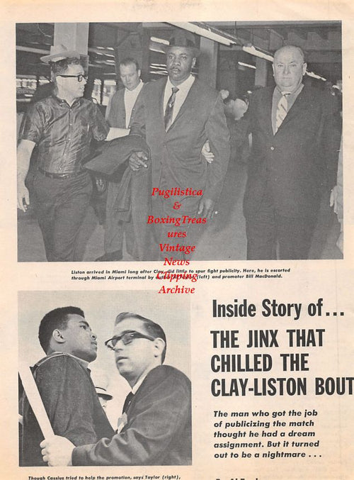 Boxing News Clipping #1295 - Rudy Clay vs. Chip Johnson, Muhammad Ali, Sonny Liston, Al Taylor, Bill MacDonald