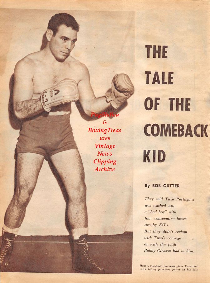 Boxing News Clipping #1300 - Tuzo Portuguez, Joey Giambra, Bobby Dykes, George Benton, Bobby Jones, Waltier Cartier, Randy Sandy, Floyd Patterson, Dick Wagner, Orlando Zulueta, Wallace Bud Smith