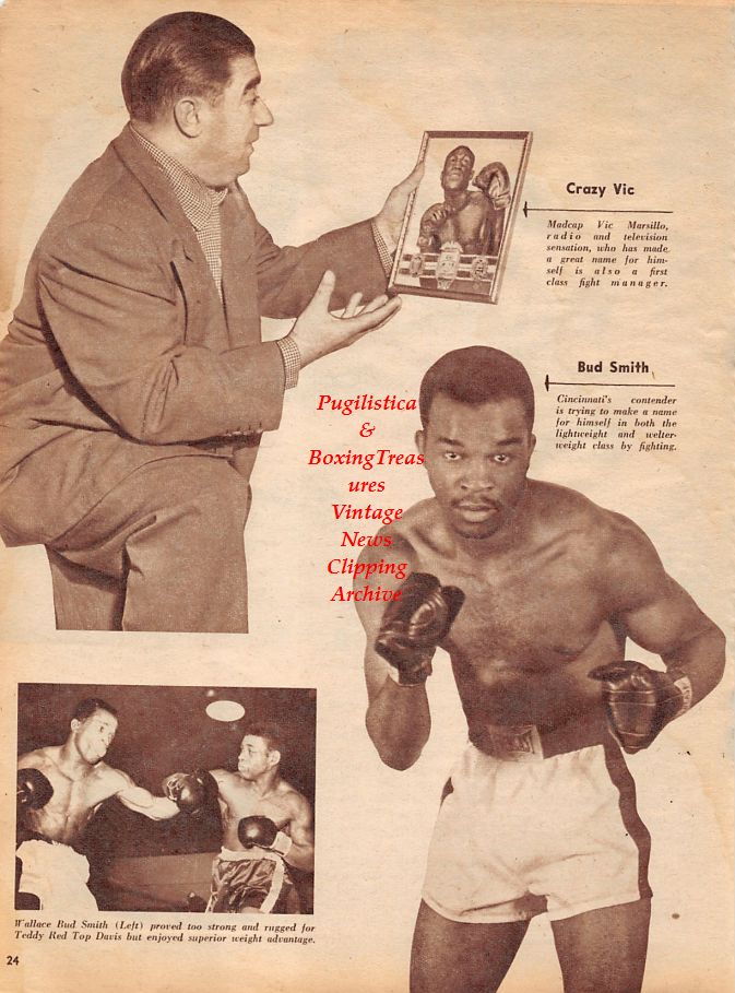 Boxing News Clipping #1306 - Vic Marsillo, Wallace Bud Smith, Teddy Red Top Davis, Female Boxing Fans