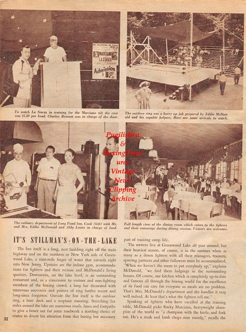 Boxing News Clipping #1310 - Scenes From Long Pond Inn Training Camp in New York