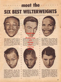 Boxing News Clipping #1314 - Kid Gavilan, Carmen Basilio, Gil Turner, Johnny Bratton, Johnny Saxton, Billy Graham, Kid Gavilan vs. Johnny Bratton