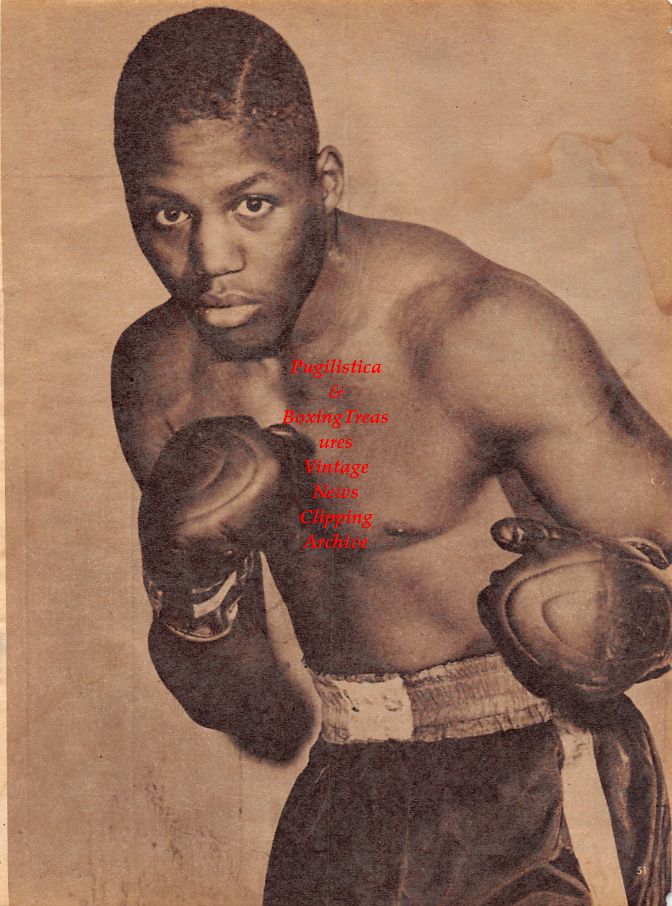 Boxing News Clipping #1320 - Johnny Saxton pin-up, Dewey Fragetta, Jimmy DeAngelo, Vinnie Cerola, Jack Laken