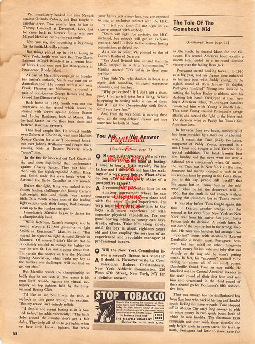 Boxing News Clipping #1322 - Charley Fusari, Johnny Addie, Vic Marsillo, Ray Arcel