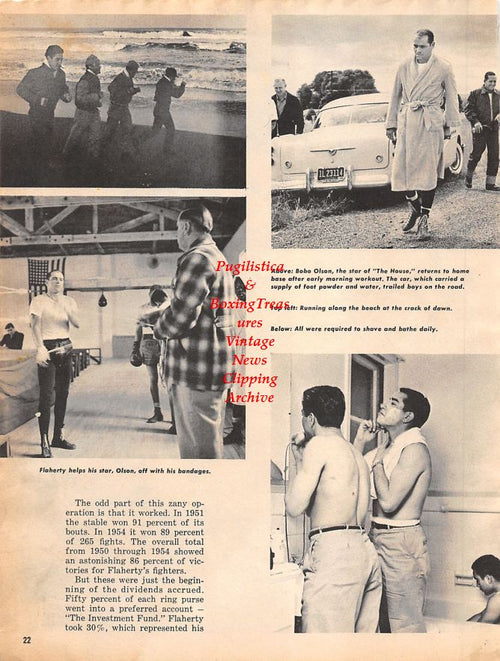Boxing News Clipping #1332 - Sid Flaherty Boarding House Boxing, Bobo Olson
