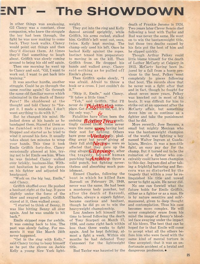 Boxing News Clipping #1334 - Max Schmeling vs. Joe Louis II weigh-in, Sugar Ray Robinson vs. Gene Fullmer I weigh-in
