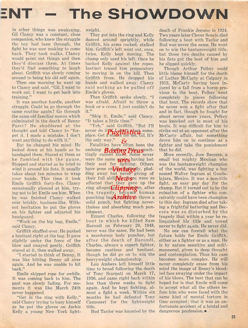 Boxing News Clipping #1334 - Max Schmeling vs. Joe Louis II weigh-in, Sugar Ray Robinson vs. Gene Fullmer I weigh-in