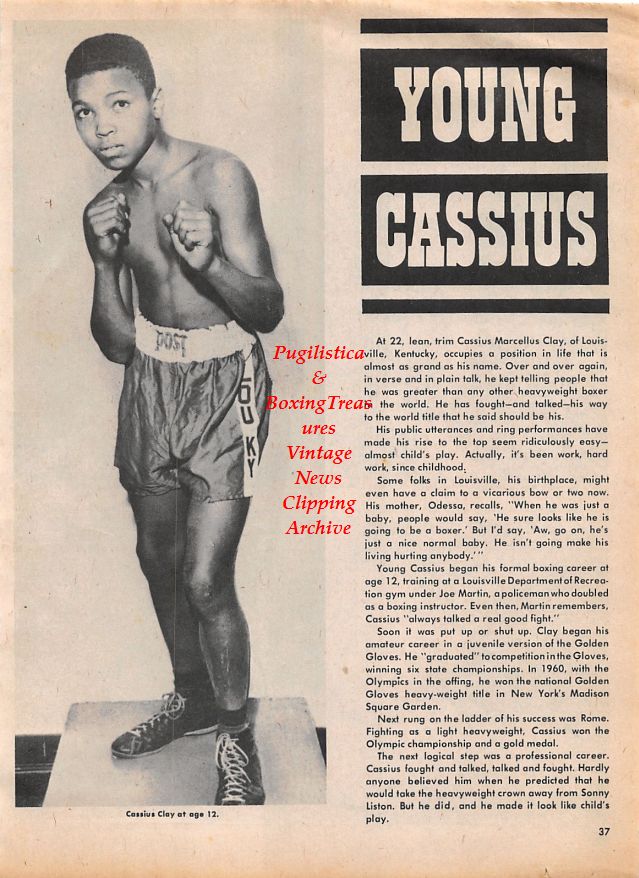 Boxing News Clipping #1354 - "Young Cassius" Muhammad Ali