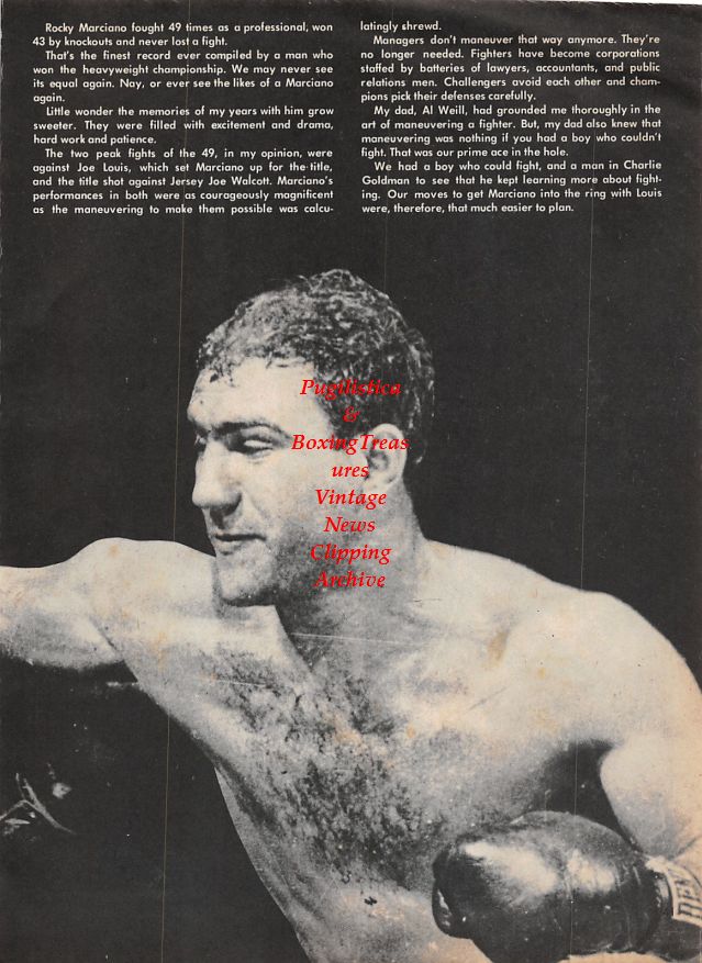 Boxing News Clipping #1356 - Rocky Marciano, Marty Weill, Joe Louis