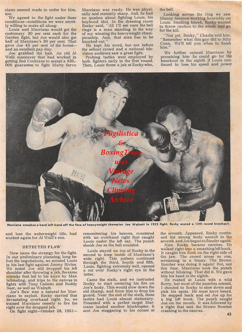 Boxing News Clipping #1357 - Rocky Marciano vs. Jersey Joe Walcott