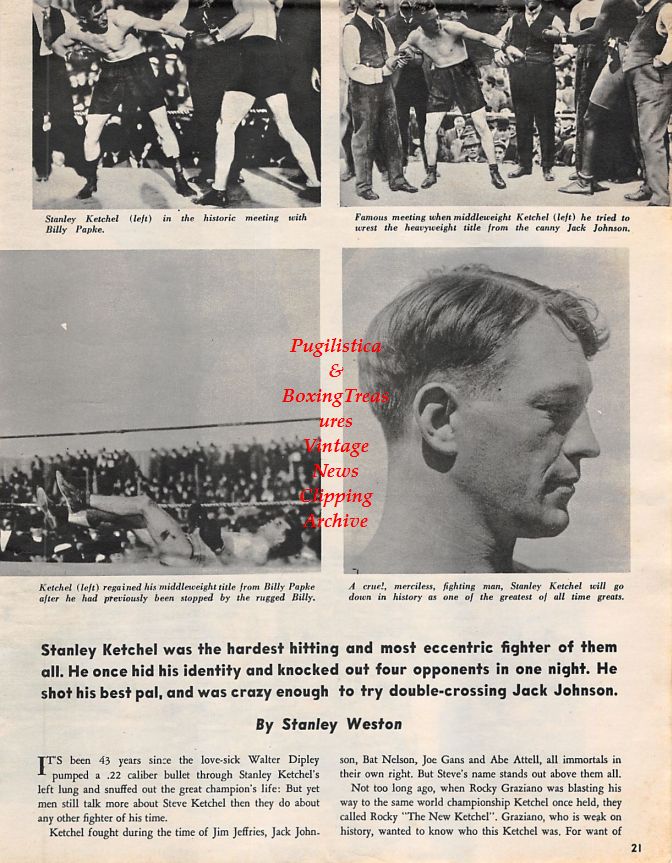 Boxing News Clipping #1364 - Stanley Ketchel, Jack Johnson