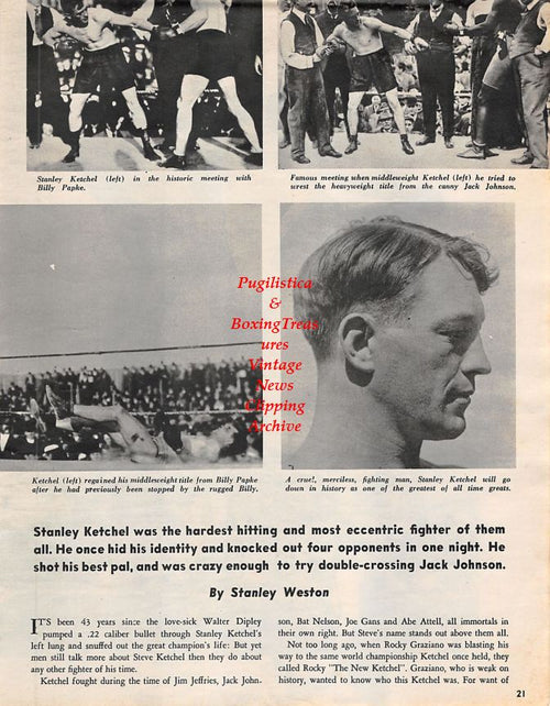 Boxing News Clipping #1364 - Stanley Ketchel, Jack Johnson
