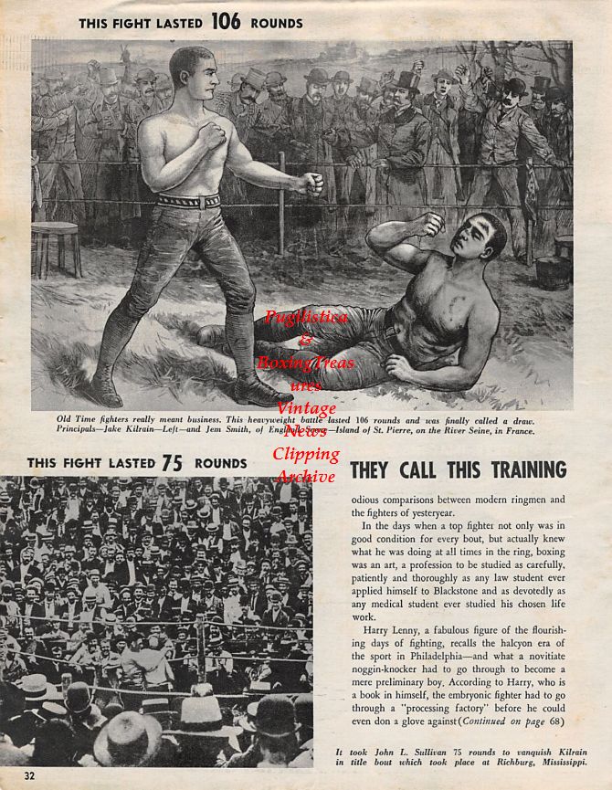 Boxing News Clipping #1369 - Jake Kilrain vs. Jem Smith, John L. Sullivan vs. Jake Kilrain