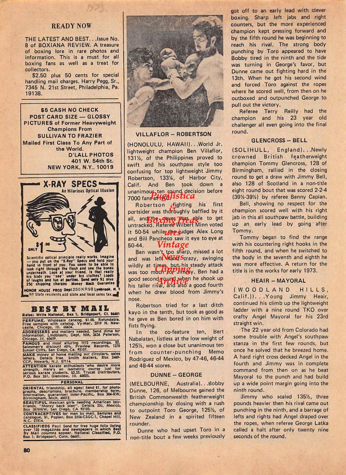 Boxing News Clipping #137 - Ben Villaflor vs. Jimmy Robertson