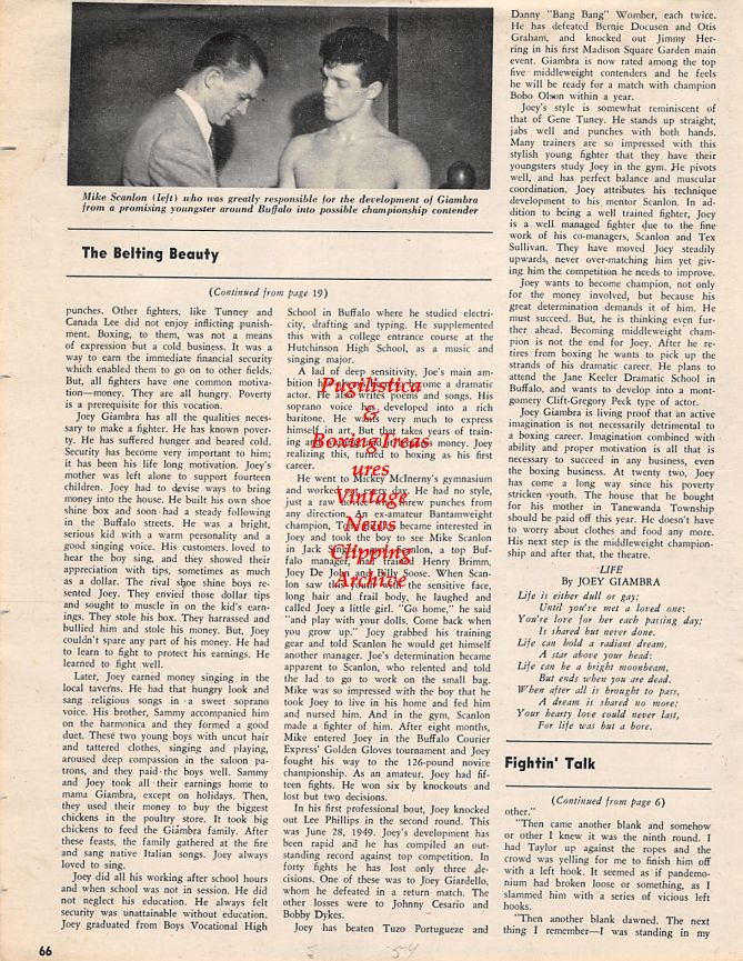Boxing News Clipping #1373 - Mike Scanlon and Joey Giambra