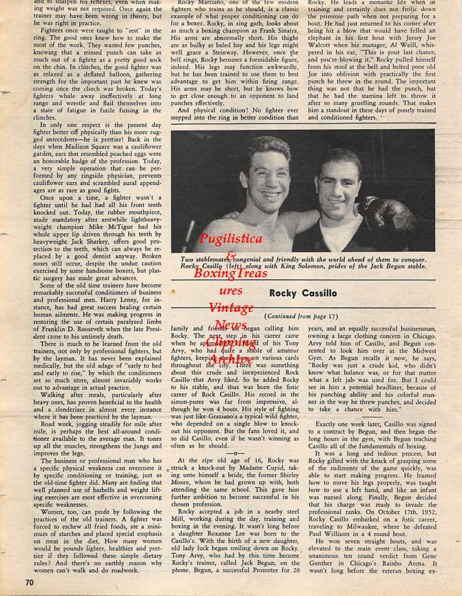 Boxing News Clipping #1374 - Rocky Casillo and King Solomon, Joe Louis, Jack Dempsey, Benny Lynch
