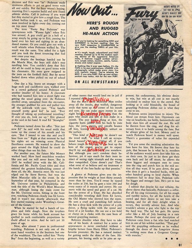 Boxing News Clipping #1375 - Cartoon by Stanley Weston with Gene Tunney, Joe Louis, Ray Robinson vs. Randy Turpin, Benny Leonard vs. Lew Tendler
