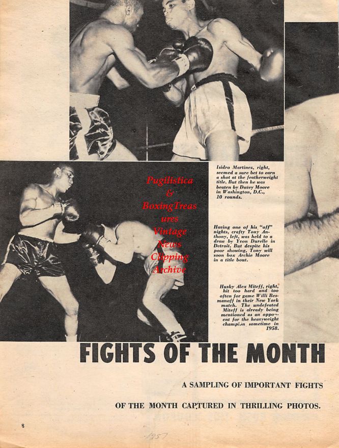 Boxing News Clipping #1377 - Isidro Martinez vs. Davey Moore, Tony Anthony vs. Yvon Durelle