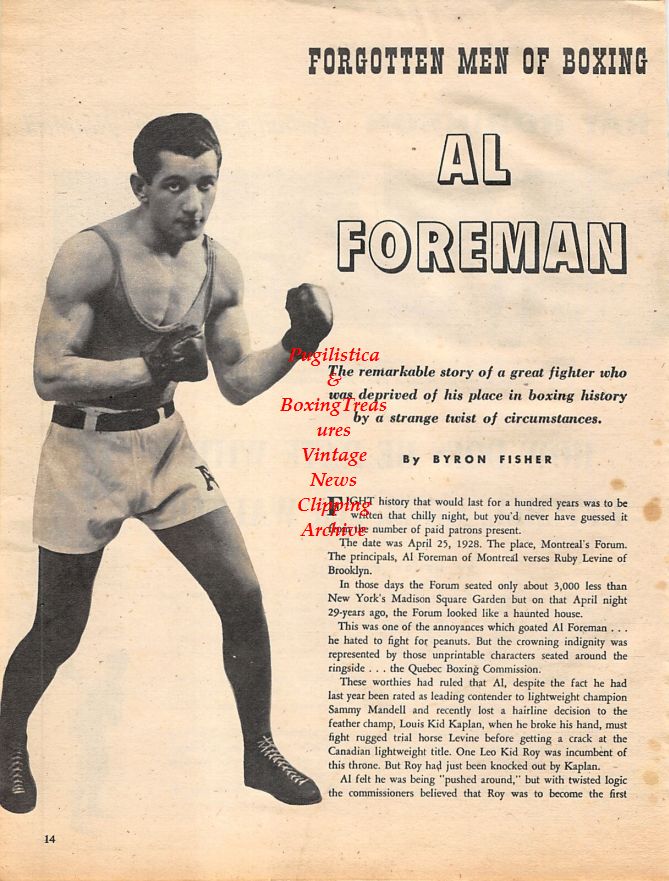 Boxing News Clipping #1380 - Al Foreman, Sugar Ray Robinson