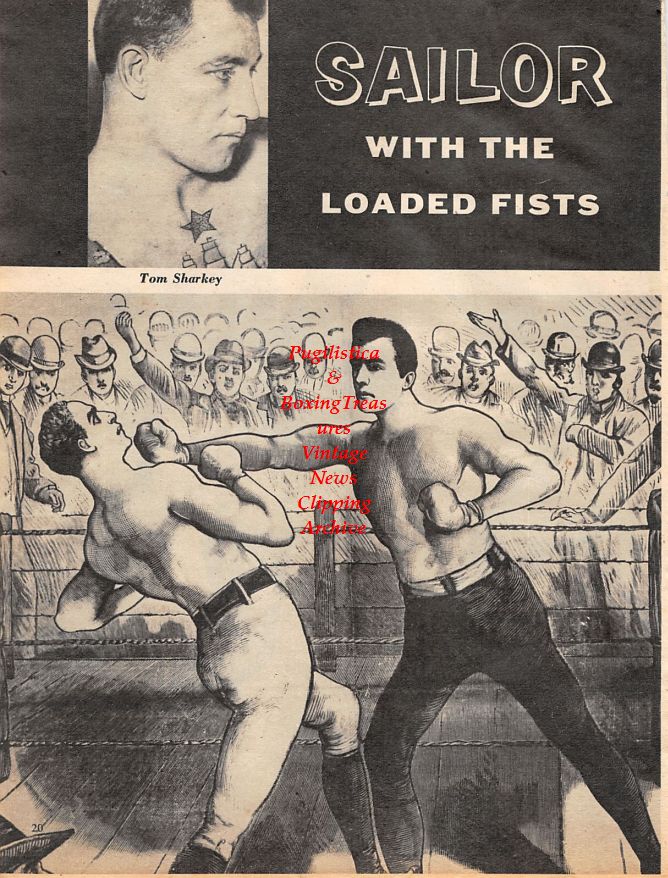 Boxing News Clipping #1383 - "Sailor" Tom Sharkey, Carmen Basilio vs. Sugar Ray Robinson