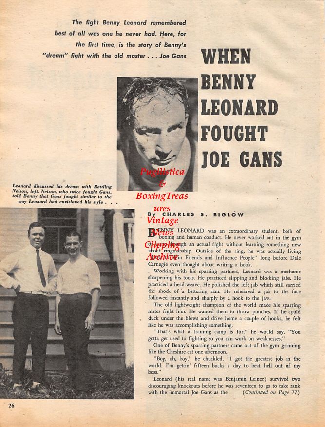 Boxing News Clipping #1386 - Fidel LaBarba, Benny Leonard, Battling Nelson
