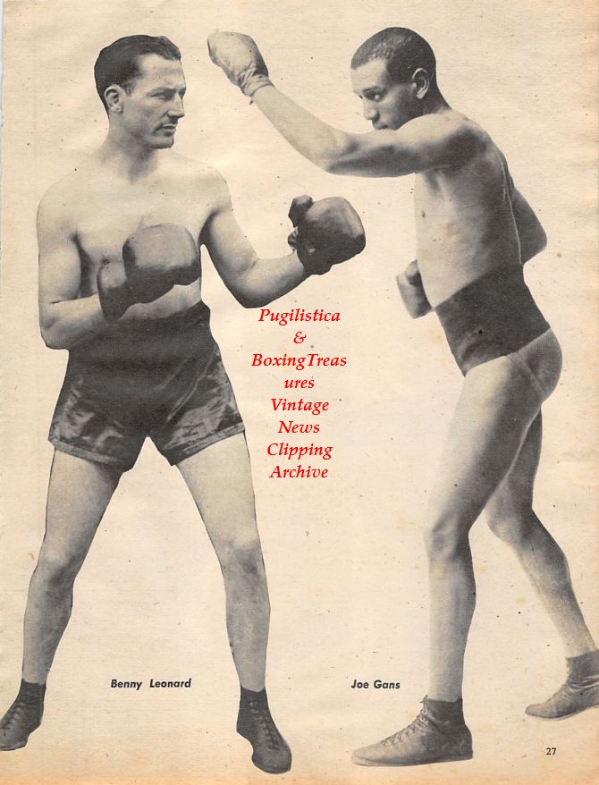 Boxing News Clipping #1387 - Benny Leonard and Joe Gans, Carlos Ortiz