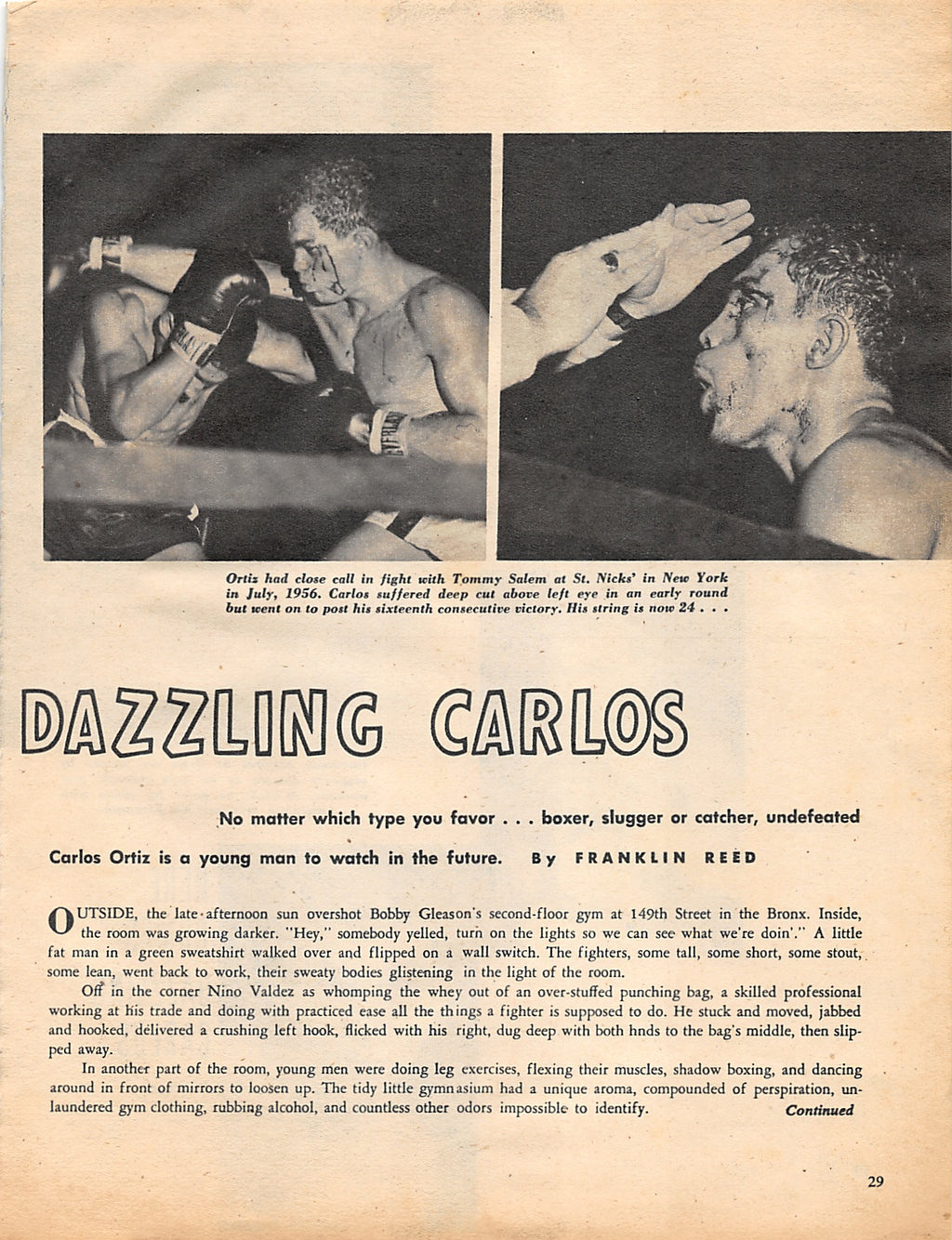 Boxing News Clipping #1388 - Carlos Ortiz vs. Tommy Salem, Carlos Ortiz