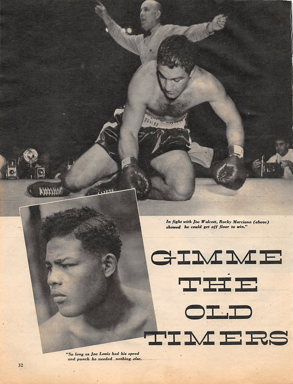 Boxing News Clipping #1389 - Carlos Ortiz and Ed Ferguson, Rocky Marciano, Joe Louis