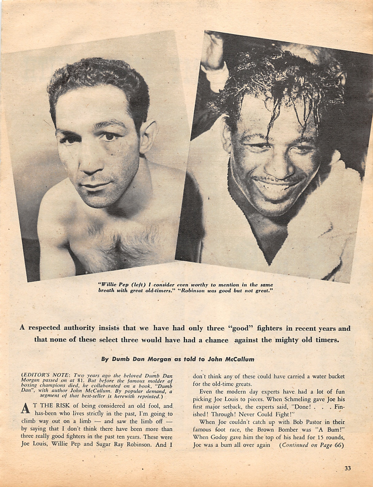 Boxing News Clipping #1390 - Joe Gans vs. Battling Nelson, Sugar Ray Robinson, Willie Pep
