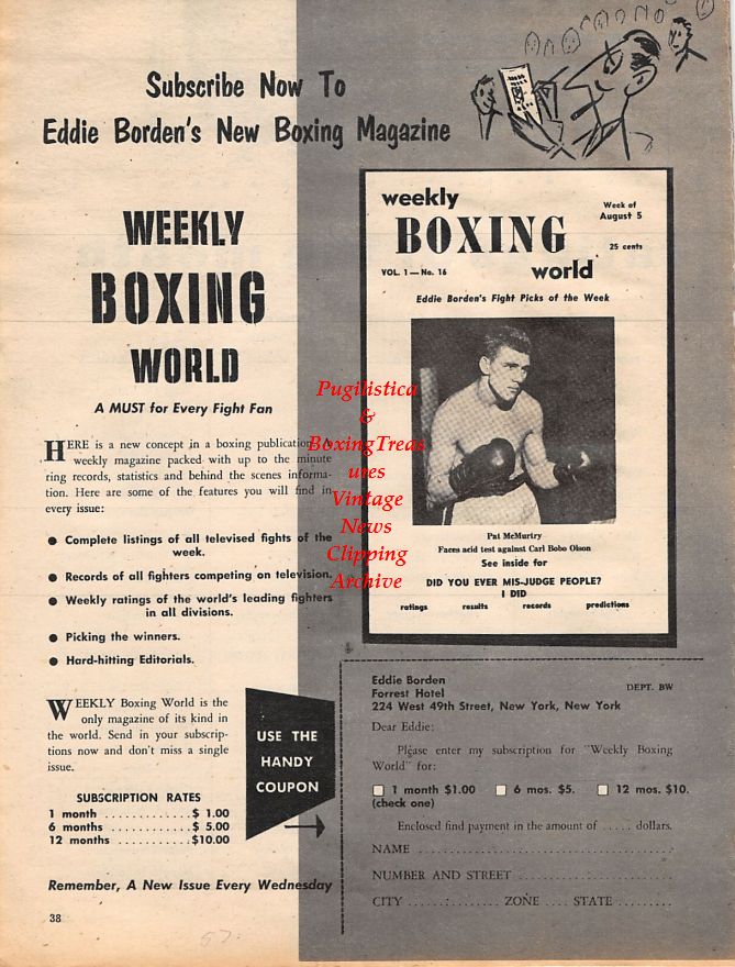 Boxing News Clipping #1392 - Hogan Kid Bassey, Pat McMurtry