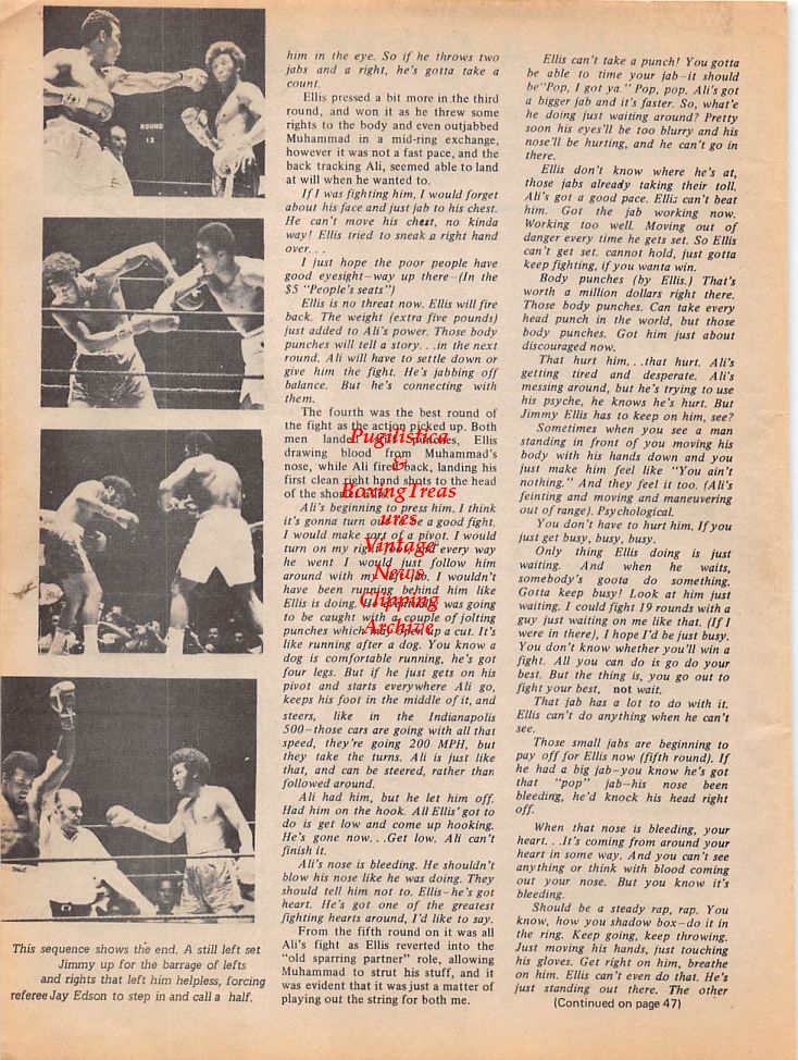 Boxing News Clipping #140 - Muhammad Ali vs. Jimmy Ellis
