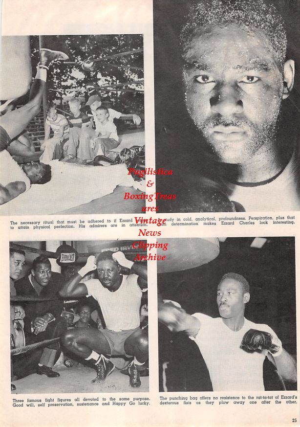 Boxing News Clipping #1402 - Ezzard Charles, Johnny Bratton vs. Livio Minelli