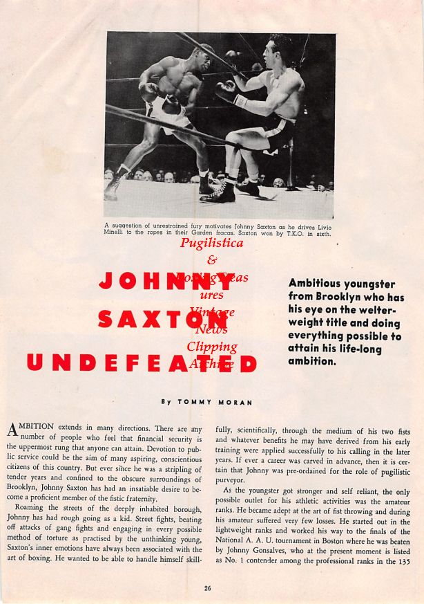 Boxing News Clipping #1402 - Ezzard Charles, Johnny Bratton vs. Livio Minelli