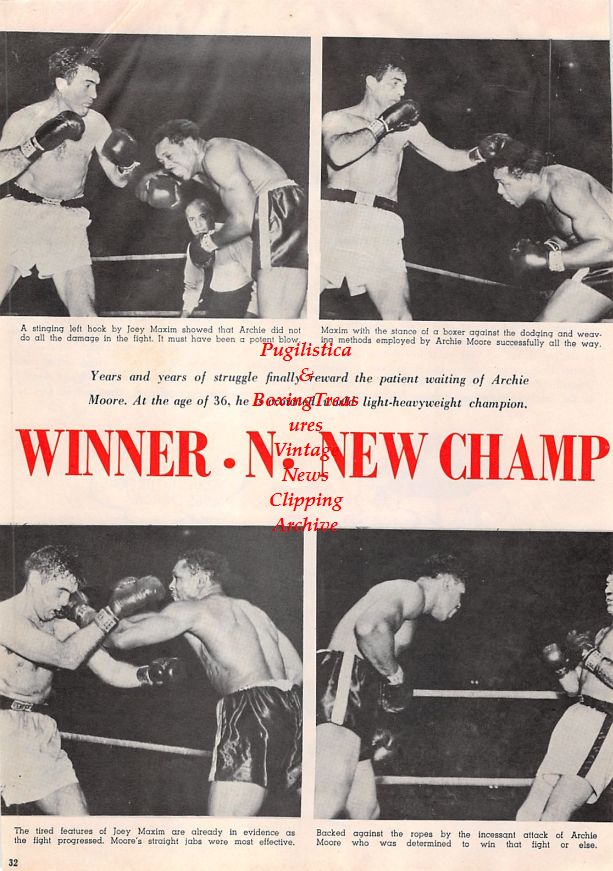 Boxing News Clipping #1405 - Archie Moore vs. Joey Maxim