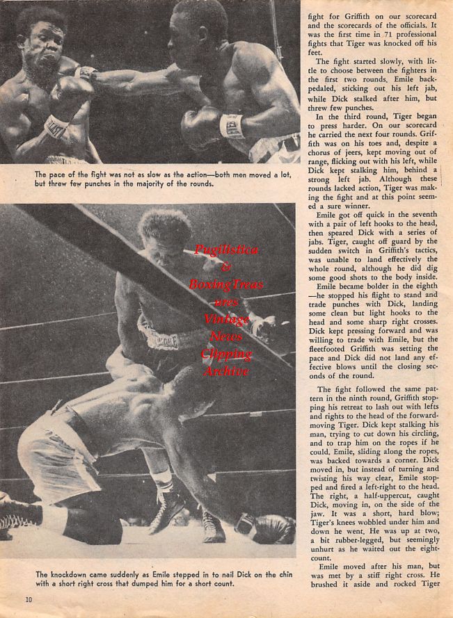 Boxing News Clipping #1413 - Emile Griffith vs. Dick Tiger